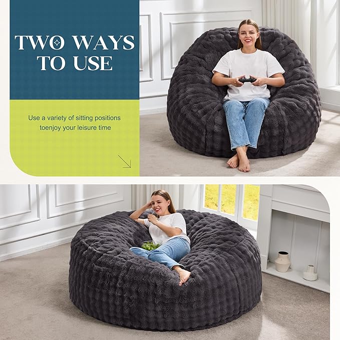 Hobestluk Bean Bag Chairs 5ft Beanbag Chair - Image 3
