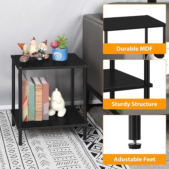 ETELI Small Side Table Black Narrow End Table - Image 4