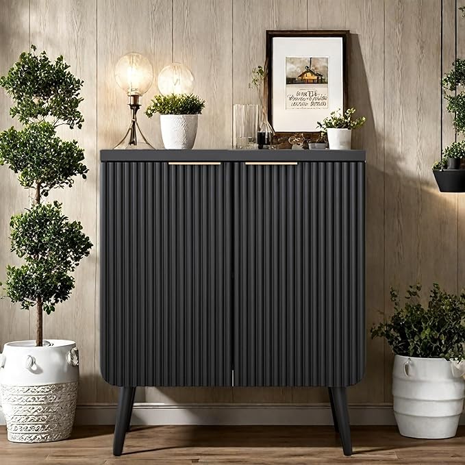 Buffet Cabinet, Sideboard Fluted Cabinet Modern Kitchen Buffet Storage Cabinets - Image 3