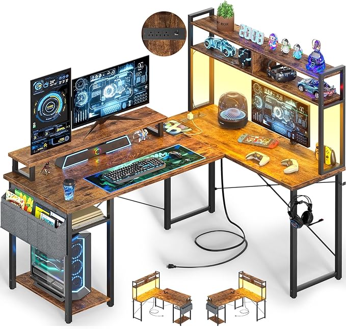 Small L Shaped Gaming Desk by Besiost