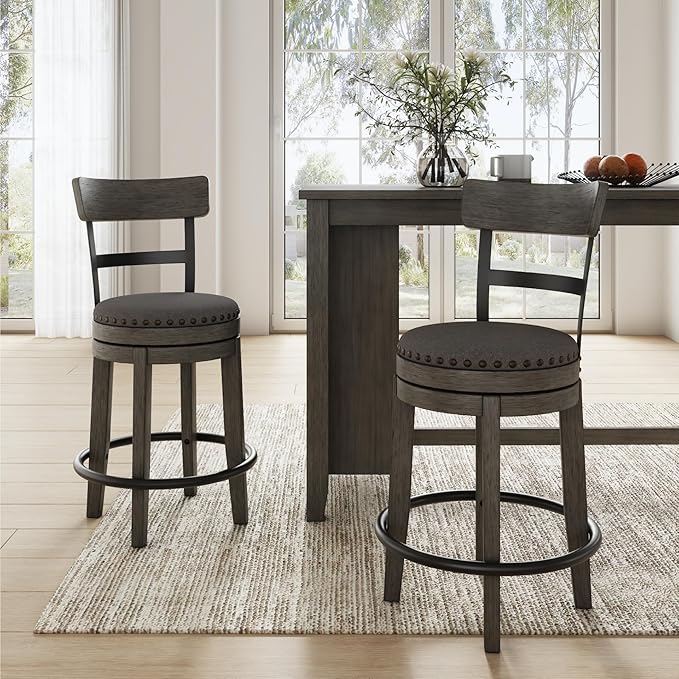 Signature Design by Ashley Caitbrook 24" Farmhouse Counter Height Upholstered - Image 2