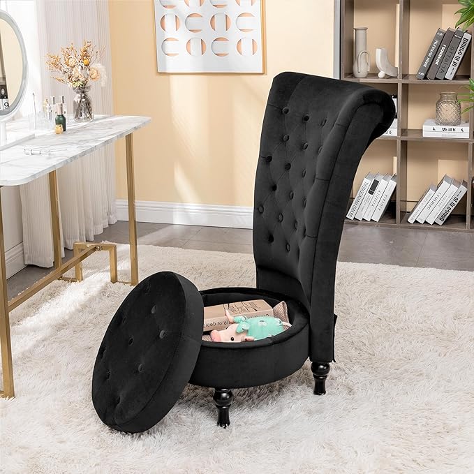 Container Furniture Direct Royal High-Back Velvet Accent Chair - Image 7