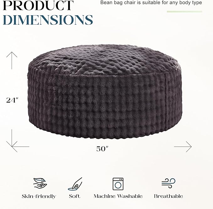 Hobestluk Bean Bag Chairs 5ft Beanbag Chair - Image 2