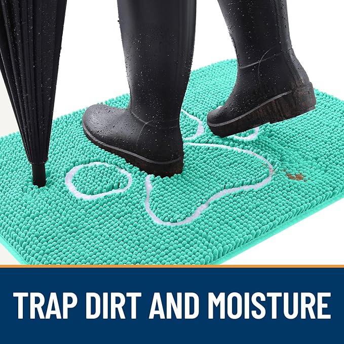 OLANLY Door Mat for Muddy Dog Paws 30x20, Ultra Absorbent Chenille Mud Doormat - Image 2