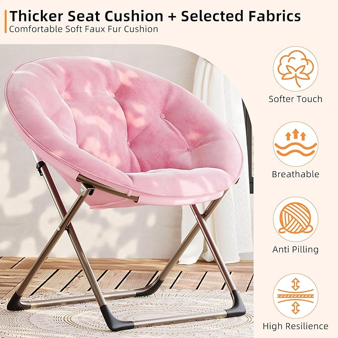 Comfy Saucer Chairs, Cozy Faux Fur Living Room Chair - Image 9