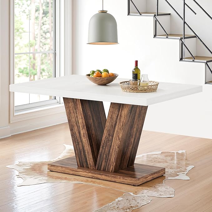 NicBex 47" Dining Table for 4 People, Farmhouse Dinner Table Small Dining Room by NicBex