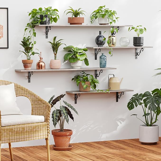 DINZI LVJ Long Wall Shelves, 31.5 Inch Large Floating Shelves Set of 2 - Image 4