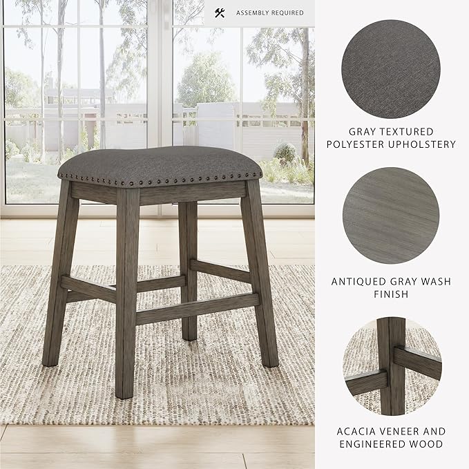 Signature Design by Ashley Caitbrook Rustic 24.4" Counter Height Upholstered - Image 4