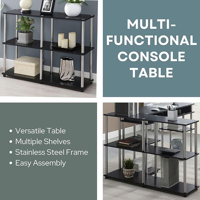 Convenience Concepts Designs2Go No Tools 3 Tier Wide Console Table 42" - Image 4