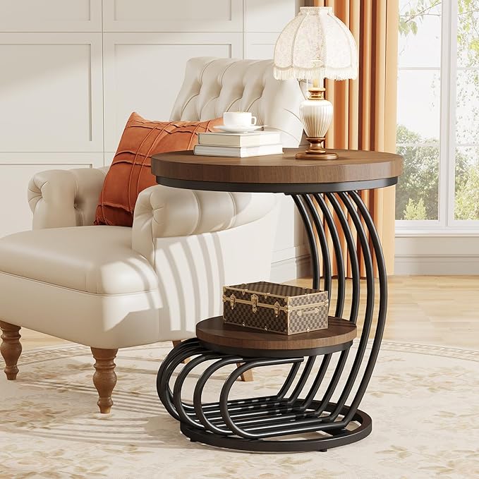 Tribesigns Round End Side Table: Side Table - Image 3