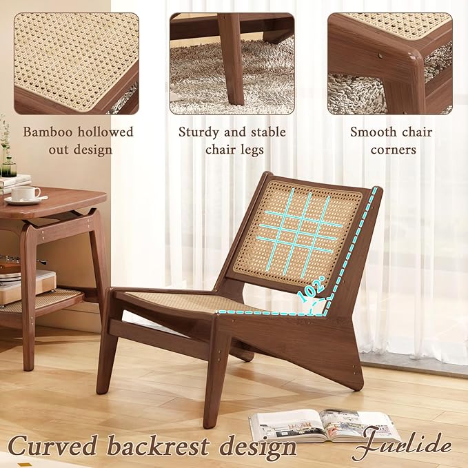 Rattan Chair 2Pcs, Mid-Century Accent Chair, Rattan Lounge Chair - Image 9