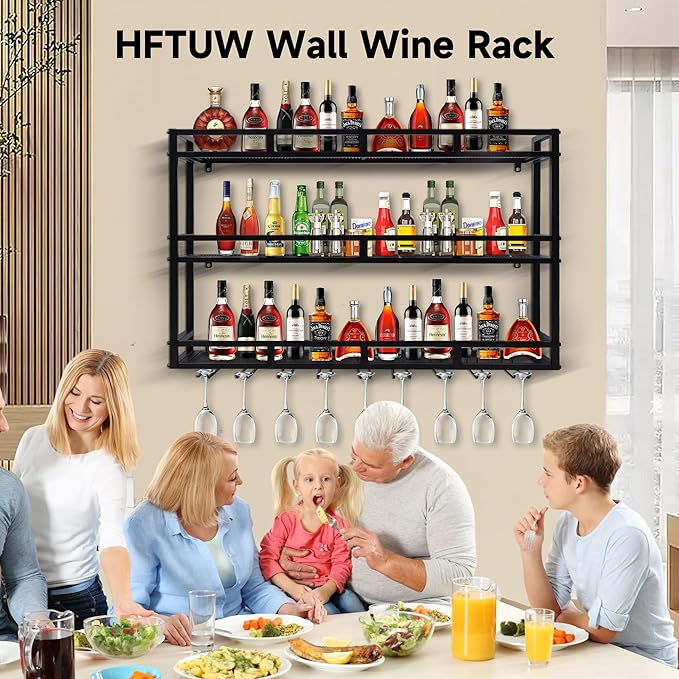 Metal Wine Rack Wall Mounted, Bar Shelves - Image 7