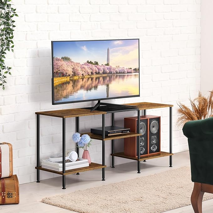 OYEAL TV Stand for 50 inch TV Rustic TV Stand for Bedroom - Image 7