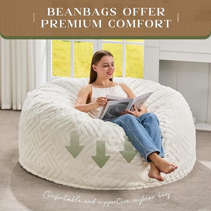 Hobestluk Bean Bag Chairs Adults Beanbag Chair - Image 6