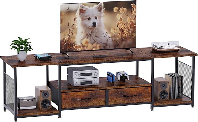 TV Stand with Drawers and Open Storage Shelves - Image 5