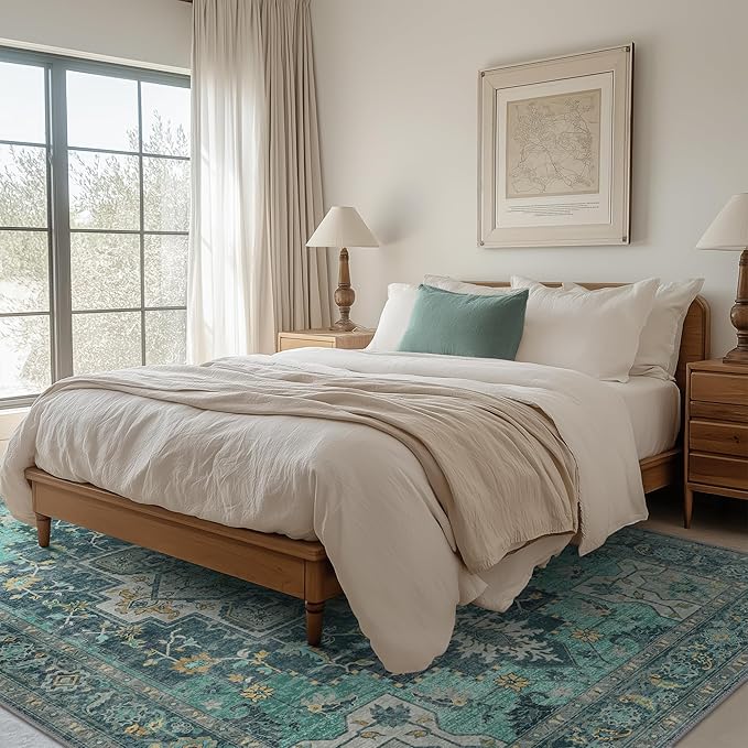 GENIMO 3x5 Area Rugs for Living Room, Machine Washable Non Slip Vintage Rugs - Image 3