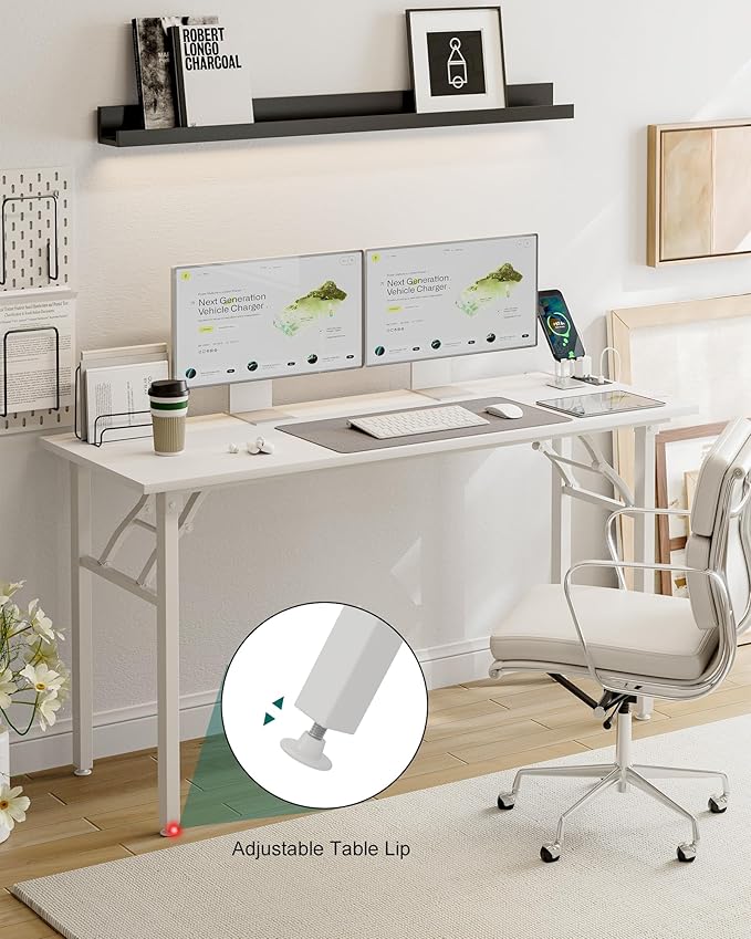 Frylr Small Folding Computer Desk – 55.1 Inch Portable Table - Image 7