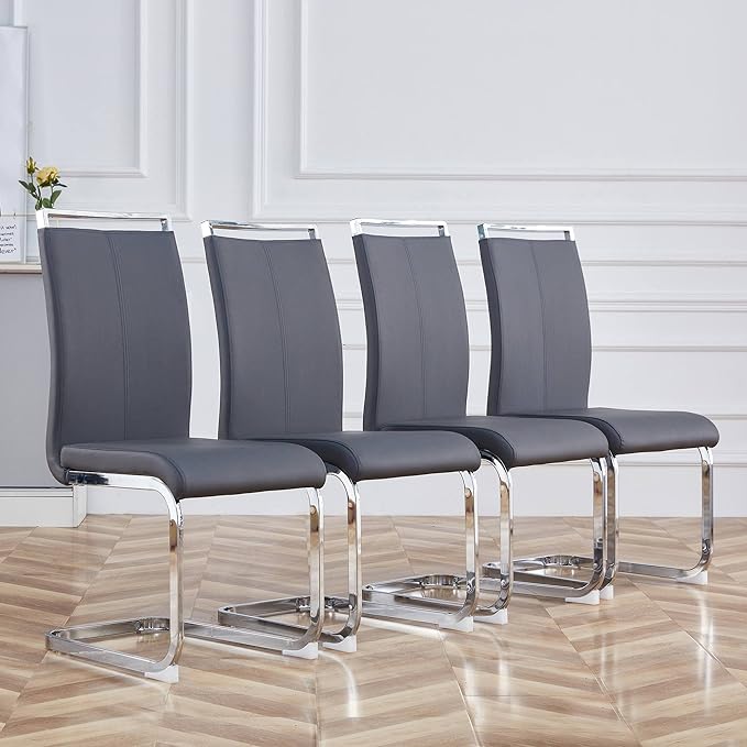 Dining Chairs Set, Kitchen Modern Metal Chairs - Image 2