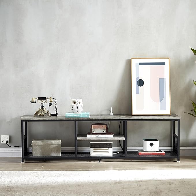 VECELO TV Stand with Power Outlets - Image 8