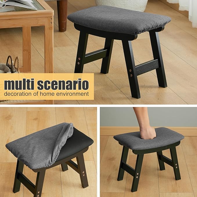 Foot Stool Ottoman Foot Rest Under Desk, Small Stool - Image 7