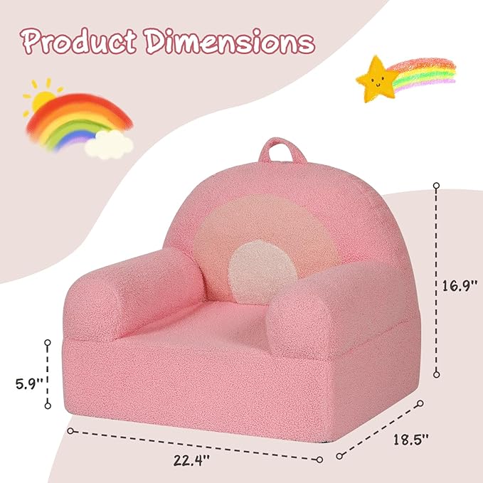 Comfy Toddler Chair, Kids Rainbow Couch - Image 3