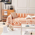HANDONTIME Orange Sofa Covers for Loveseat, 3 Cushion Couch, Boho Style by HANDONTIME