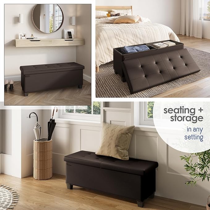 STORAGEBUD Storage Ottoman Bench - Image 4