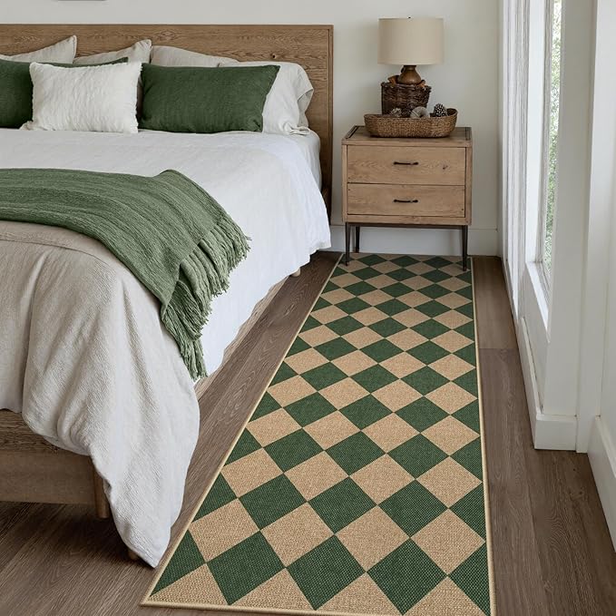 Lahome Checkered Kitchen Runner, 2x8 Easy Jute Runner Rug - Image 7