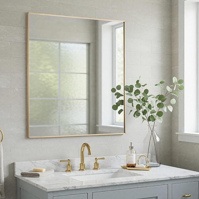 30x36 Inch Gold Bathroom Mirror by LEDLUX