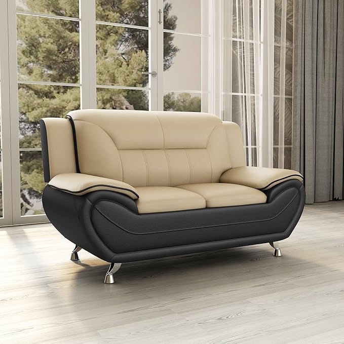Container Furniture Direct Michael Modern Faux Leather Upholstered Stainless - Image 11