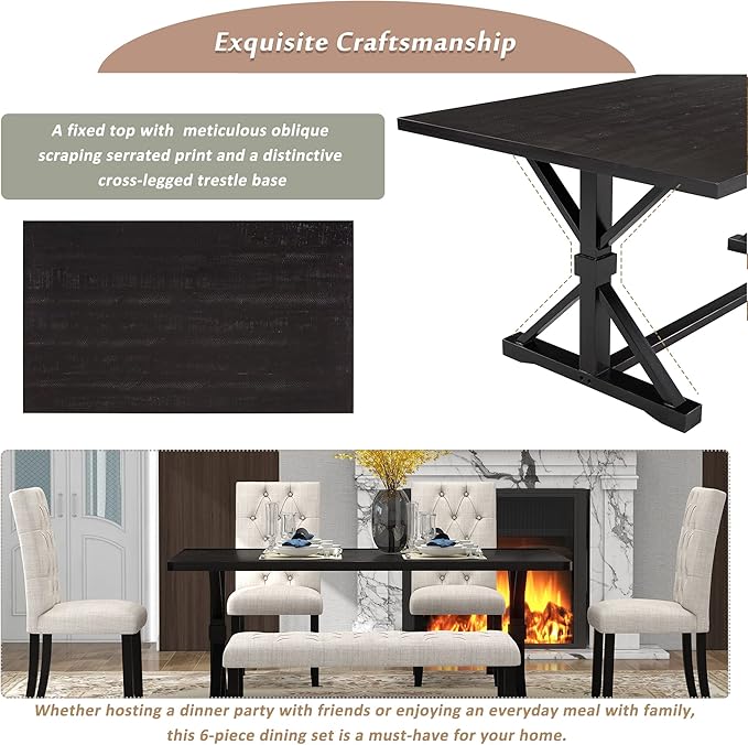 Ball & Cast 6 Piece Dining Table Set - Image 5