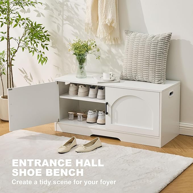 Shoe Bench, Entryway Storage Bench - Image 3