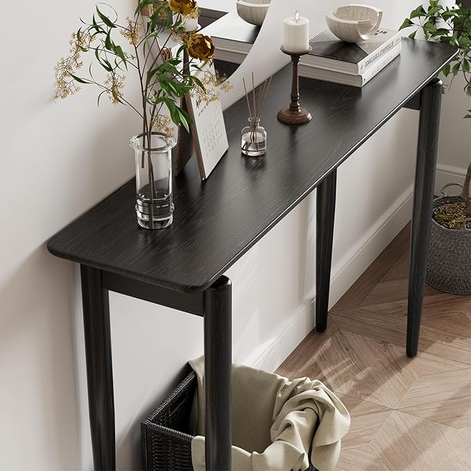 Wood Console Table Walnut Entryway Table, Thin Console Table, Sofa Tables - Image 6
