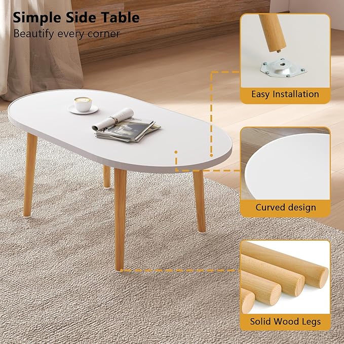 Oval Coffee Table Low Table - Image 4