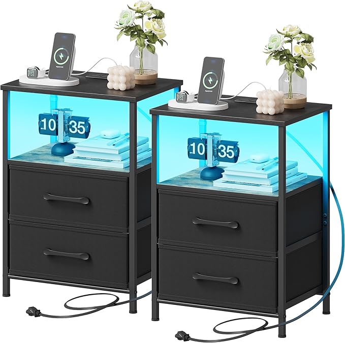 Nightstands Set of 2, Night Stand by TRIFEBLE