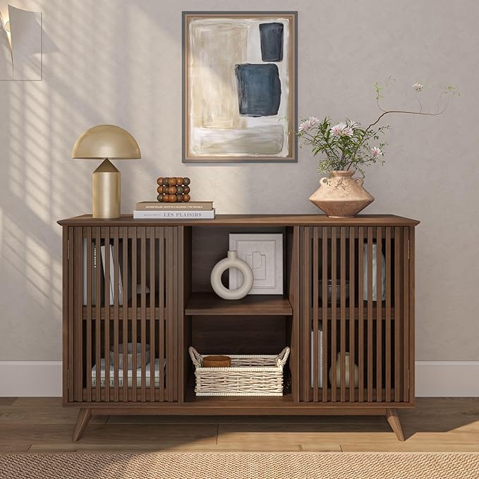 Plank+Beam Mid-Century Modern Wood TV Stand, Solid Wood Entertainment Console - Image 10
