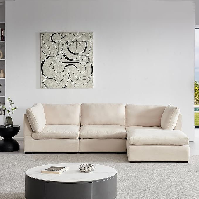 Modern L-Shaped Sectional Sofa by Unknown