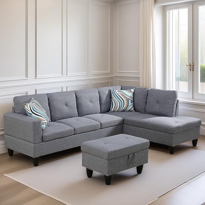L Shaped Sectional Couch Sofa, Modern Couches - Image 6
