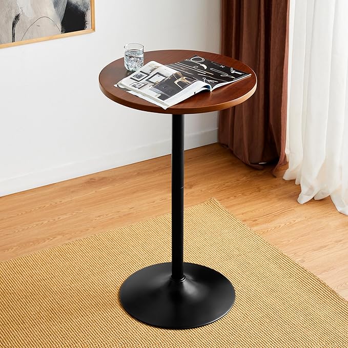 Glitzhome 39.5" H Round Pub Bistro Table, Round Bar Table Wood Top - Image 6