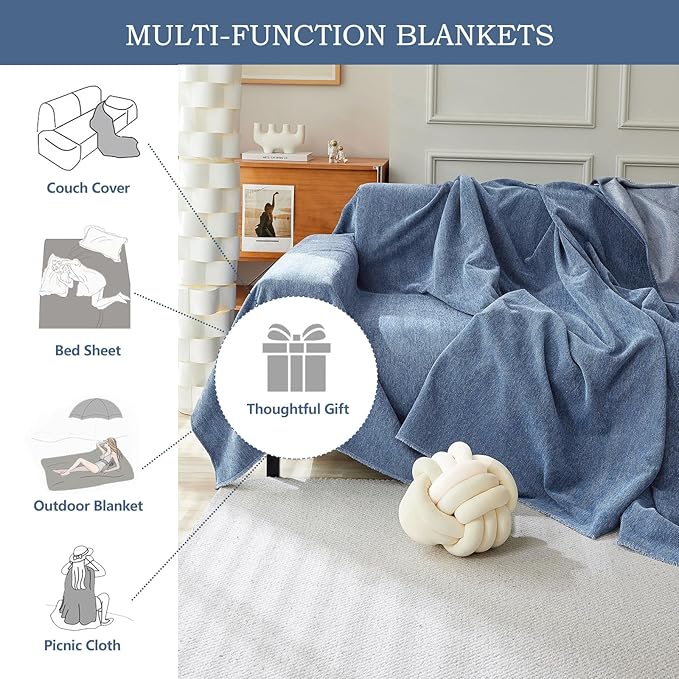STACYPIK Thick Blue Sofa Covers Couch Covers - Image 7