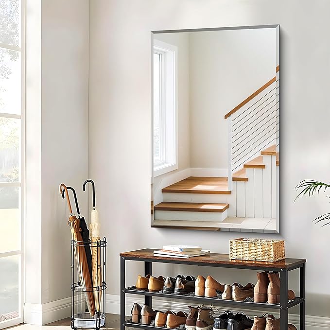 Beveled Bathroom Mirror, 30x48 Inch Large Frameless Mirrors - Image 7