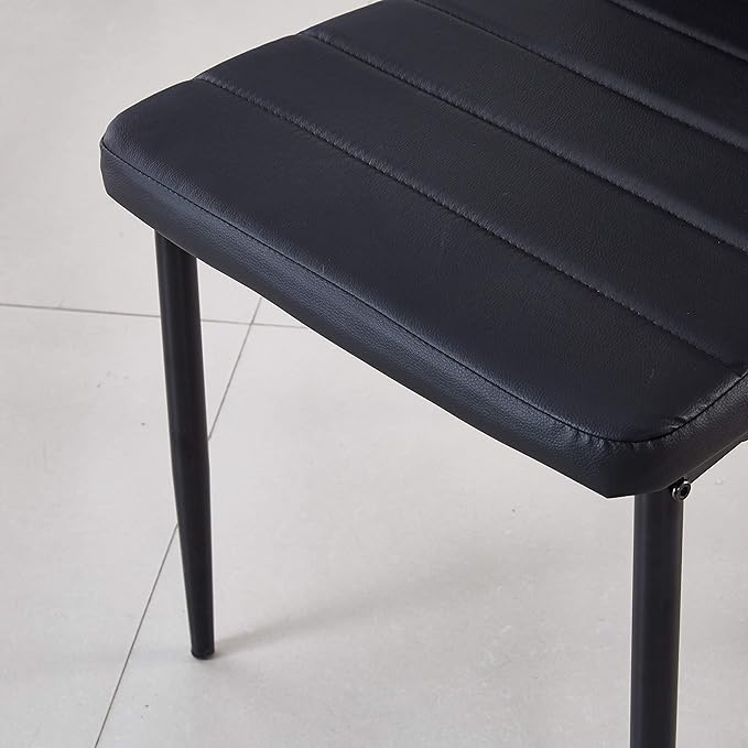 Modern Minimalist Dining Chair Fireproof Leather Sprayed Metal Pipe Diamond - Image 6