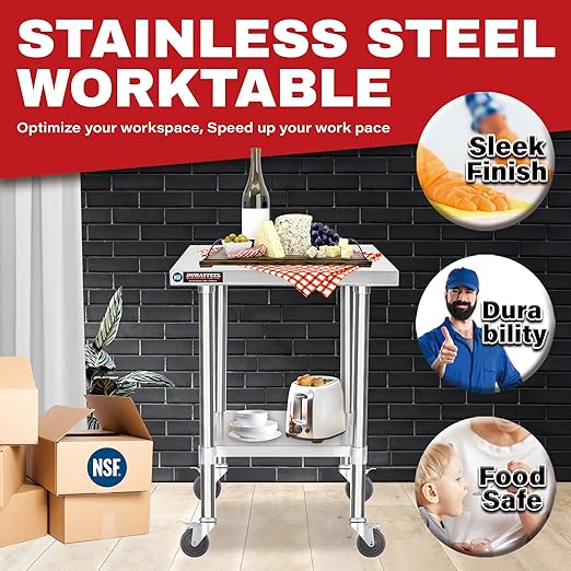 DuraSteel 24x18 NSF Stainless Steel Cart - Image 3