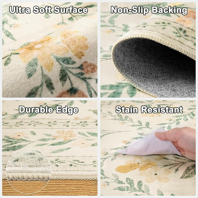 Runner Rug for Entryway: 2x6 Kitchen Rugs Non Slip Washable Ultra-Thin Soft - Image 8
