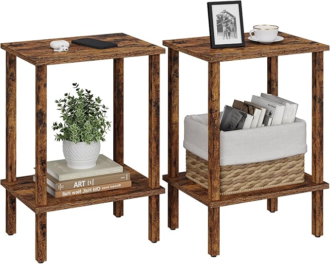 TUTOTAK End Table, Side Table, Nightstand, 2-Tier Storage Shelf, Sofa Table by WelcometotheTUTOTAKHome