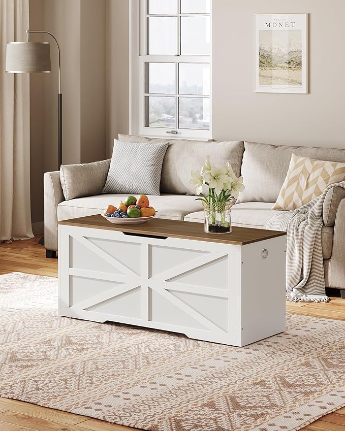 Storage Chest, 43.3" Toy Chest Storage, Farmhouse Storage Bench - Image 7