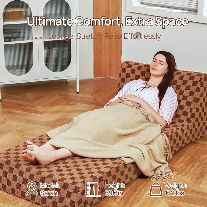 Bean Bag Chair for Adults, Folding Sofa Bed, Convertible Sleeper Lounge Chair - Image 3
