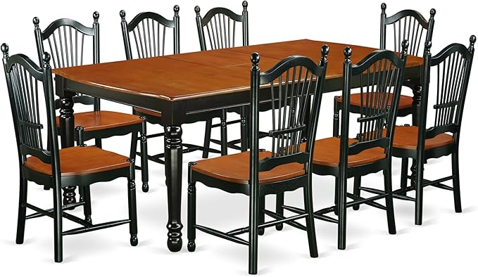 East West Furniture DOVE9-BCH-W 9 Piece Modern Dining Table Set Includes a by EastWestFurniture