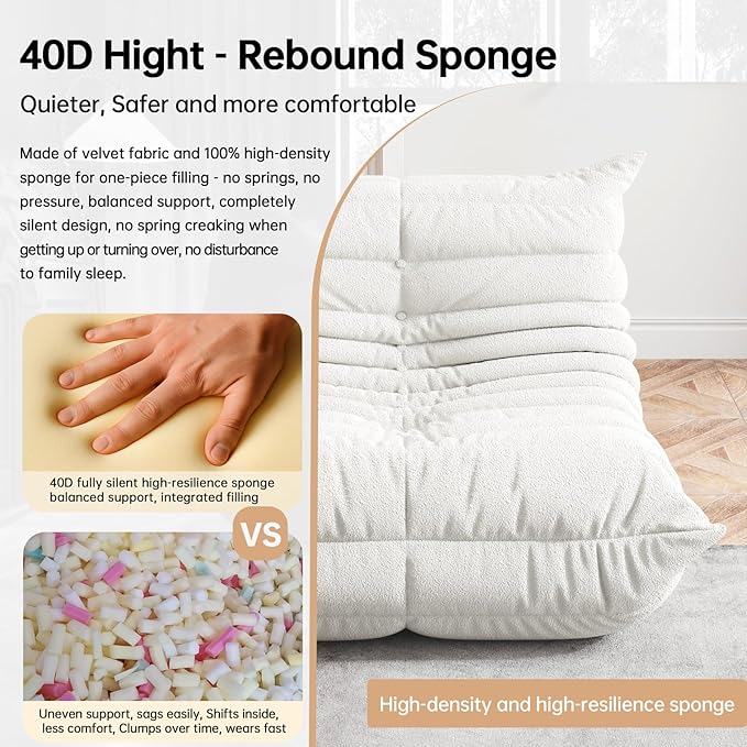 Bean Bag Chairs for Adults, BeanBag Reading Chair Memory Foam Couch, Floor - Image 4