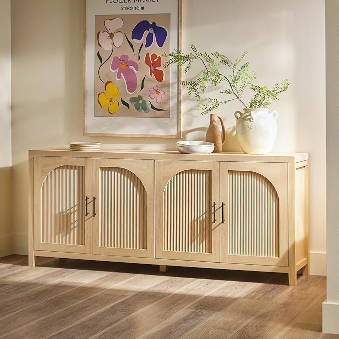 Walker Edison Sasha 4-Door Reeded Sideboard Buffet - Image 2